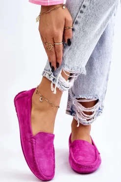 Sale Zamszowe Mokasyny Damskie Fioletowe Morreno Damskie Loafersy Damskie|Mokasyny Damskie Zamszowe