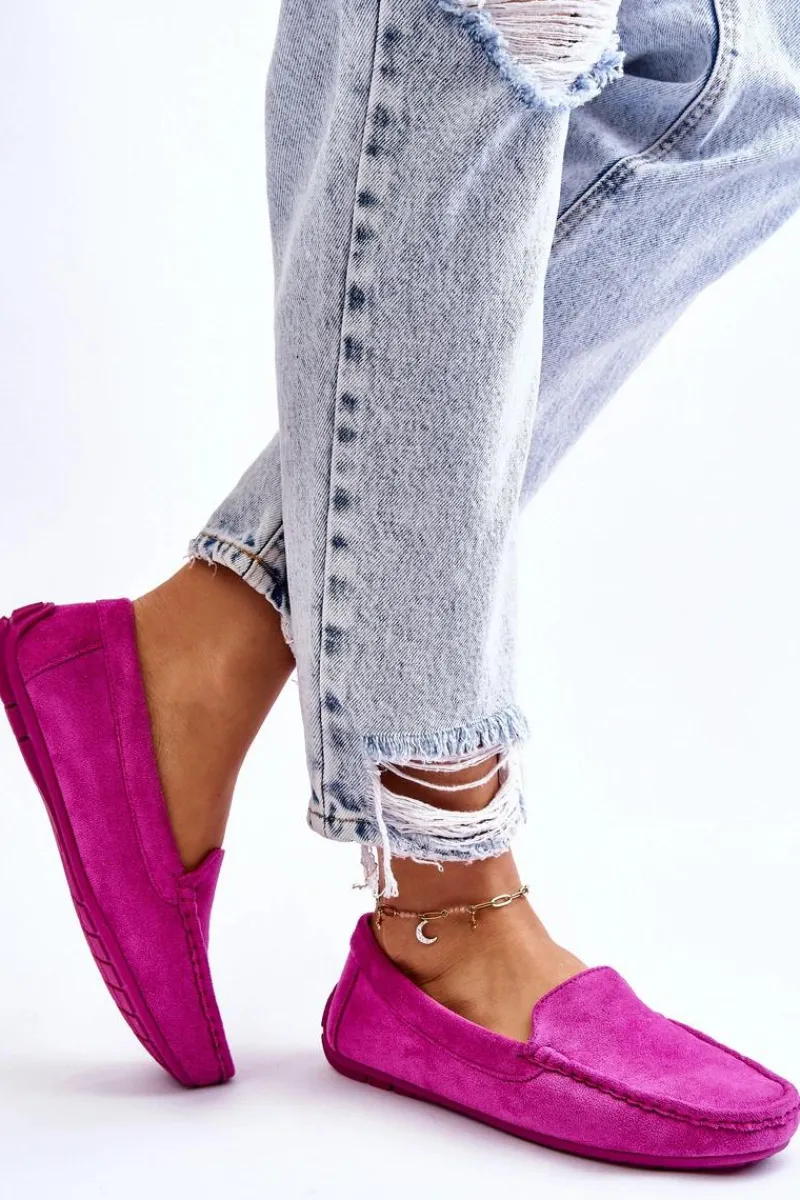 Sale Zamszowe Mokasyny Damskie Fioletowe Morreno Damskie Loafersy Damskie|Mokasyny Damskie Zamszowe