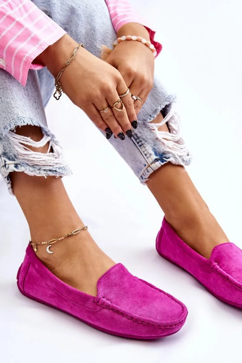 Sale Zamszowe Mokasyny Damskie Fioletowe Morreno Damskie Loafersy Damskie|Mokasyny Damskie Zamszowe