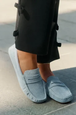 Loafersy Damskie|Mokasyny Damskie Zamszowe>Big Star Shoes Zamszowe Mokasyny Damskie Big Star RR274943 e Niebieski