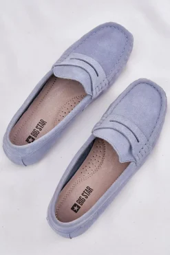 Loafersy Damskie|Mokasyny Damskie Zamszowe></noscript>Big Star Shoes Zamszowe Mokasyny Damskie Big Star RR274943 e Niebieski