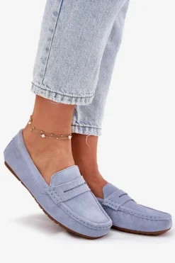 Loafersy Damskie|Mokasyny Damskie Zamszowe></noscript>Big Star Shoes Zamszowe Mokasyny Damskie Big Star RR274943 e Niebieski