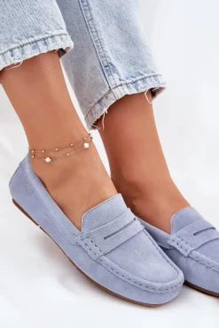 Loafersy Damskie|Mokasyny Damskie Zamszowe></noscript>Big Star Shoes Zamszowe Mokasyny Damskie Big Star RR274943 e Niebieski