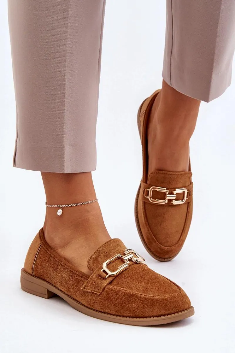 Loafersy Damskie|Mokasyny Damskie Zamszowe>Boto Zamszowe Mokasyny Damskie Na Płaskim Obcasie Camel Misal