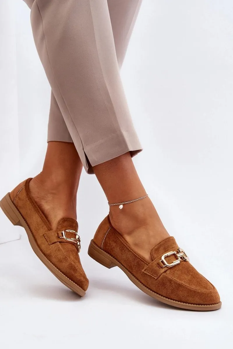 Loafersy Damskie|Mokasyny Damskie Zamszowe>Boto Zamszowe Mokasyny Damskie Na Płaskim Obcasie Camel Misal