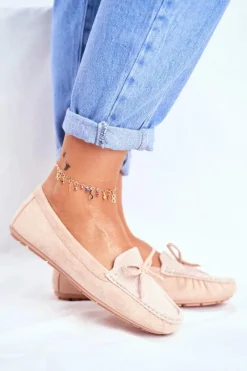 Mokasyny Damskie Zamszowe>Damskie buty S.Barski Zamszowe Mokasyny Damskie S.Barski A199 Beżowe