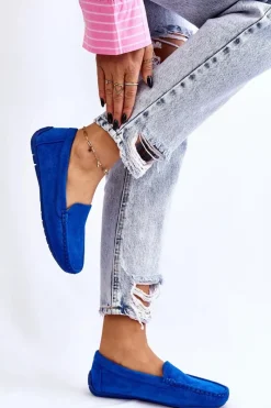 Hot Evento Zamszowe Mokasyny Damskie e Morreno Niebieski