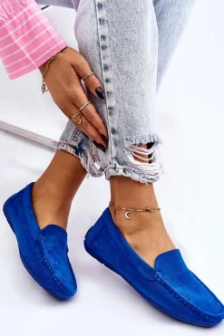 Hot Evento Zamszowe Mokasyny Damskie e Morreno Niebieski