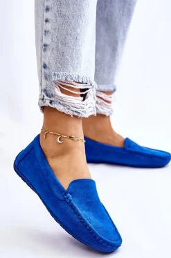 Hot Evento Zamszowe Mokasyny Damskie e Morreno Niebieski