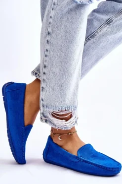 Hot Evento Zamszowe Mokasyny Damskie e Morreno Niebieski