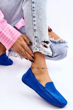 Hot Evento Zamszowe Mokasyny Damskie e Morreno Niebieski