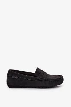 Clearance Big Star Shoes Zamszowe Mokasyny Damskie Big Star RR274948 Czarne Czarny