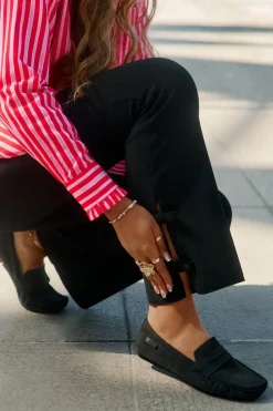 Clearance Big Star Shoes Zamszowe Mokasyny Damskie Big Star RR274948 Czarne Czarny