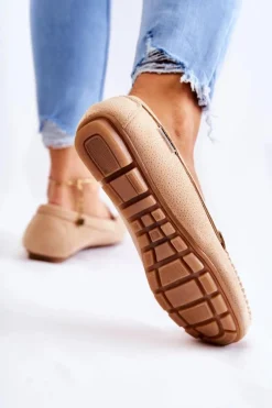 Online Boto Zamszowe Mokasyny Damskie Beżowe Millare