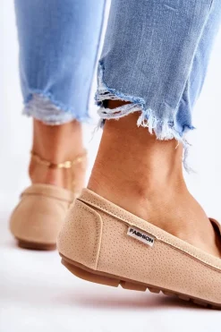 Online Boto Zamszowe Mokasyny Damskie Beżowe Millare