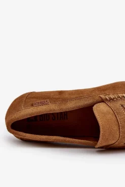 Best Big Star Shoes Zamszowe Mokasyny Męskie Big Star NN174226 Camel