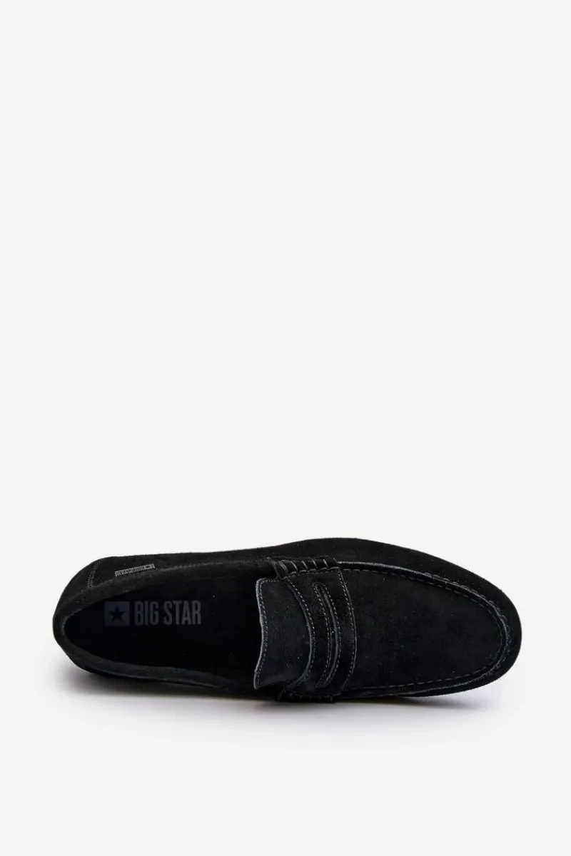 Mokasyny Wsuwane>Big Star Shoes Zamszowe Mokasyny Męskie Big Star NN174224 Czarne