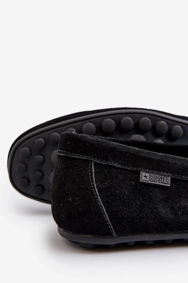 Mokasyny Wsuwane>Big Star Shoes Zamszowe Mokasyny Męskie Big Star NN174224 Czarne