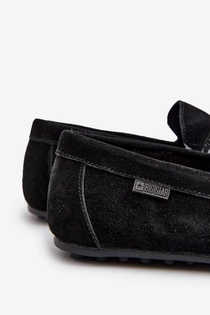 Mokasyny Wsuwane>Big Star Shoes Zamszowe Mokasyny Męskie Big Star NN174224 Czarne