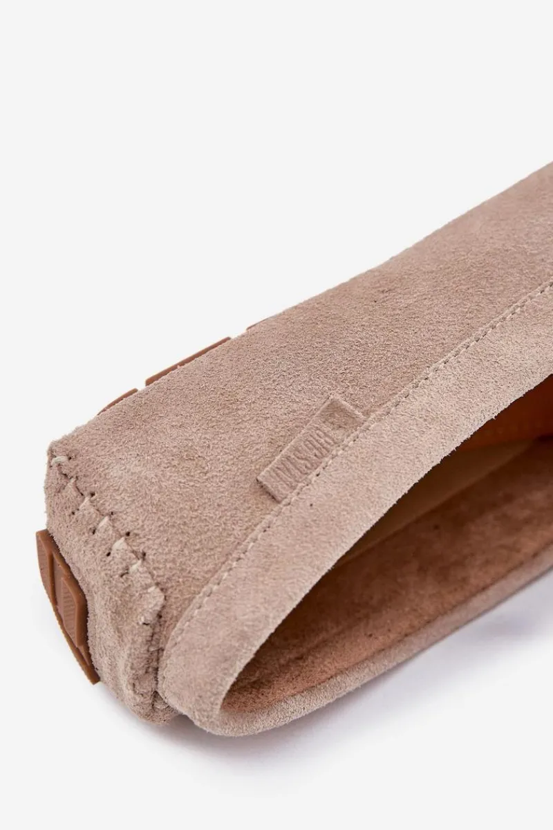 Discount Big Star Shoes Zamszowe Mokasyny Męskie Big Star RR174050 Beżowe Beżowy