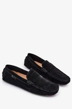 Mokasyny Wsuwane></noscript>Big Star Shoes Zamszowe Mokasyny Męskie Big Star RR174049 Czarne Czarny