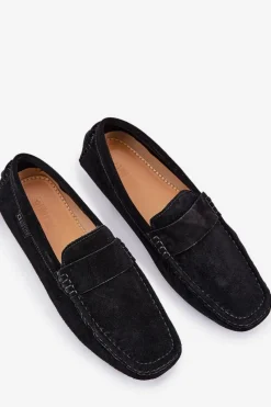 Mokasyny Wsuwane></noscript>Big Star Shoes Zamszowe Mokasyny Męskie Big Star RR174049 Czarne Czarny