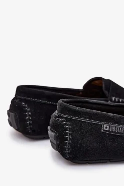 Mokasyny Wsuwane></noscript>Big Star Shoes Zamszowe Mokasyny Męskie Big Star RR174049 Czarne Czarny