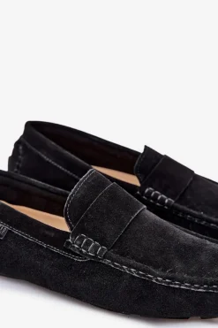 Mokasyny Wsuwane></noscript>Big Star Shoes Zamszowe Mokasyny Męskie Big Star RR174049 Czarne Czarny