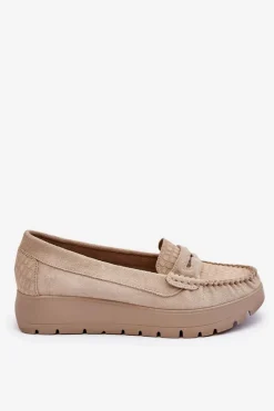 Mokasyny Na Platformie|Mokasyny Damskie Zamszowe><noscript><img width=