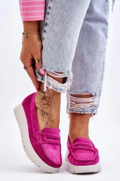 Sale Zamszowe Mokasyny Na Platformie Fuksja Lemar Milana Damskie Mokasyny Na Platformie|Mokasyny Damskie Zamszowe