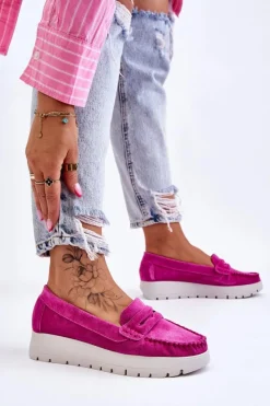 Sale Zamszowe Mokasyny Na Platformie Fuksja Lemar Milana Damskie Mokasyny Na Platformie|Mokasyny Damskie Zamszowe