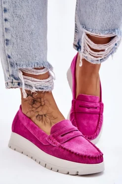 Sale Zamszowe Mokasyny Na Platformie Fuksja Lemar Milana Damskie Mokasyny Na Platformie|Mokasyny Damskie Zamszowe