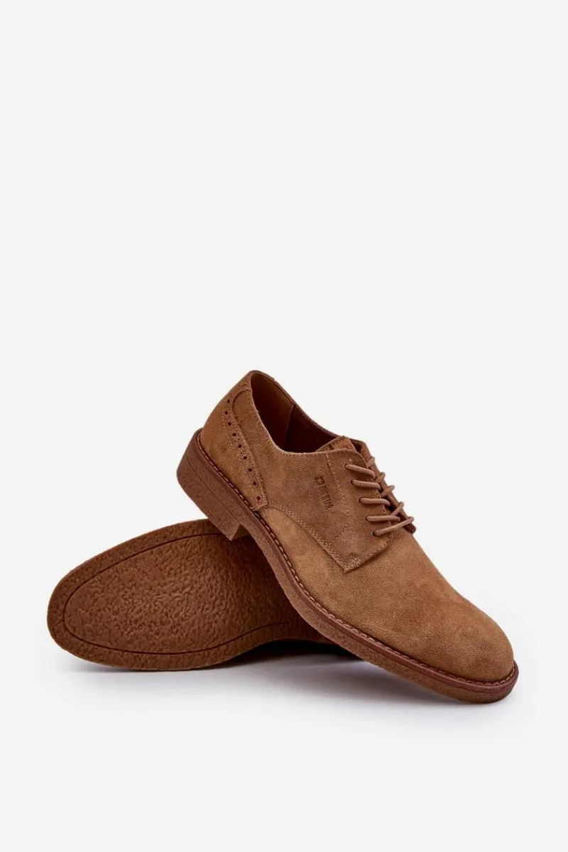 Sale Big Star Shoes Zamszowe Męskie Półbuty Big Star NN174213 Camel