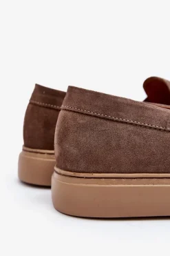 Półbuty Casual|Półbuty Eleganckie></noscript>Zazoo Zamszowe Męskie Półbuty Loafersy 1574 Ciemnobeżowe Beżowy