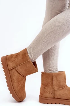 Best Zamszowe Śniegowce Damskie Ocieplane Camel Nanga Damskie Śniegowce Damskie