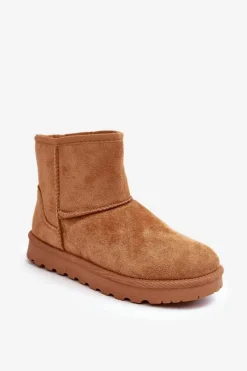 Best Zamszowe Śniegowce Damskie Ocieplane Camel Nanga Damskie Śniegowce Damskie