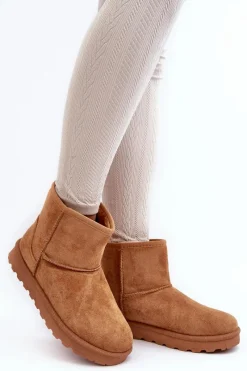 Best Zamszowe Śniegowce Damskie Ocieplane Camel Nanga Damskie Śniegowce Damskie