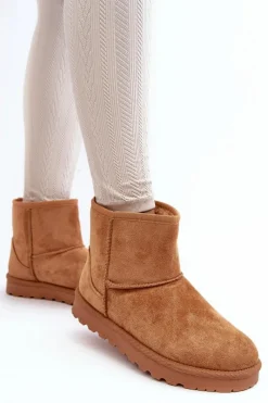 Best Zamszowe Śniegowce Damskie Ocieplane Camel Nanga Damskie Śniegowce Damskie