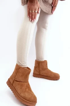 Best Zamszowe Śniegowce Damskie Ocieplane Camel Nanga Damskie Śniegowce Damskie