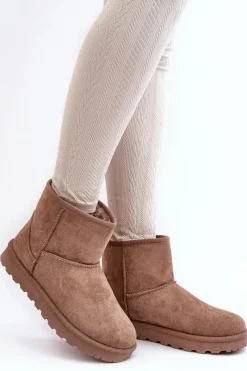 Śniegowce Damskie>Boto Zamszowe Śniegowce Damskie Ocieplane Beżowe Nanga