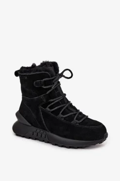 Online Big Star Shoes Zamszowe Śniegowce Damskie Z Futerkiem Big Star SS274319 Czarne Czarny