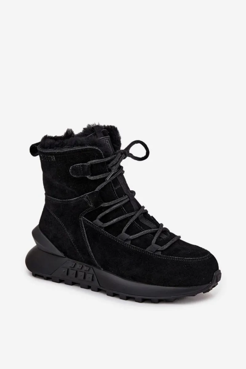 Online Big Star Shoes Zamszowe Śniegowce Damskie Z Futerkiem Big Star SS274319 Czarne Czarny