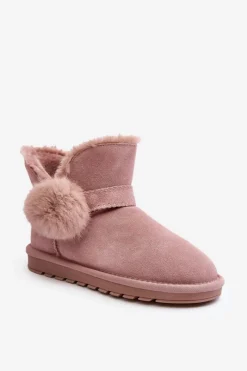 Online Zamszowe Śniegowce Damskie Z Wycięciami Różowe Eraclio Damskie Śniegowce Damskie