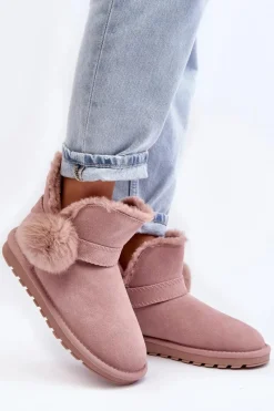 Online Zamszowe Śniegowce Damskie Z Wycięciami Różowe Eraclio Damskie Śniegowce Damskie