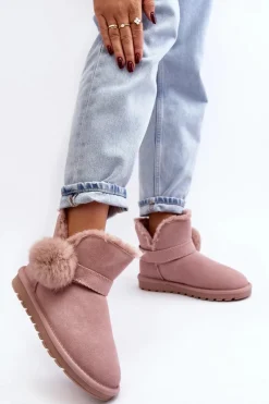 Online Zamszowe Śniegowce Damskie Z Wycięciami Różowe Eraclio Damskie Śniegowce Damskie