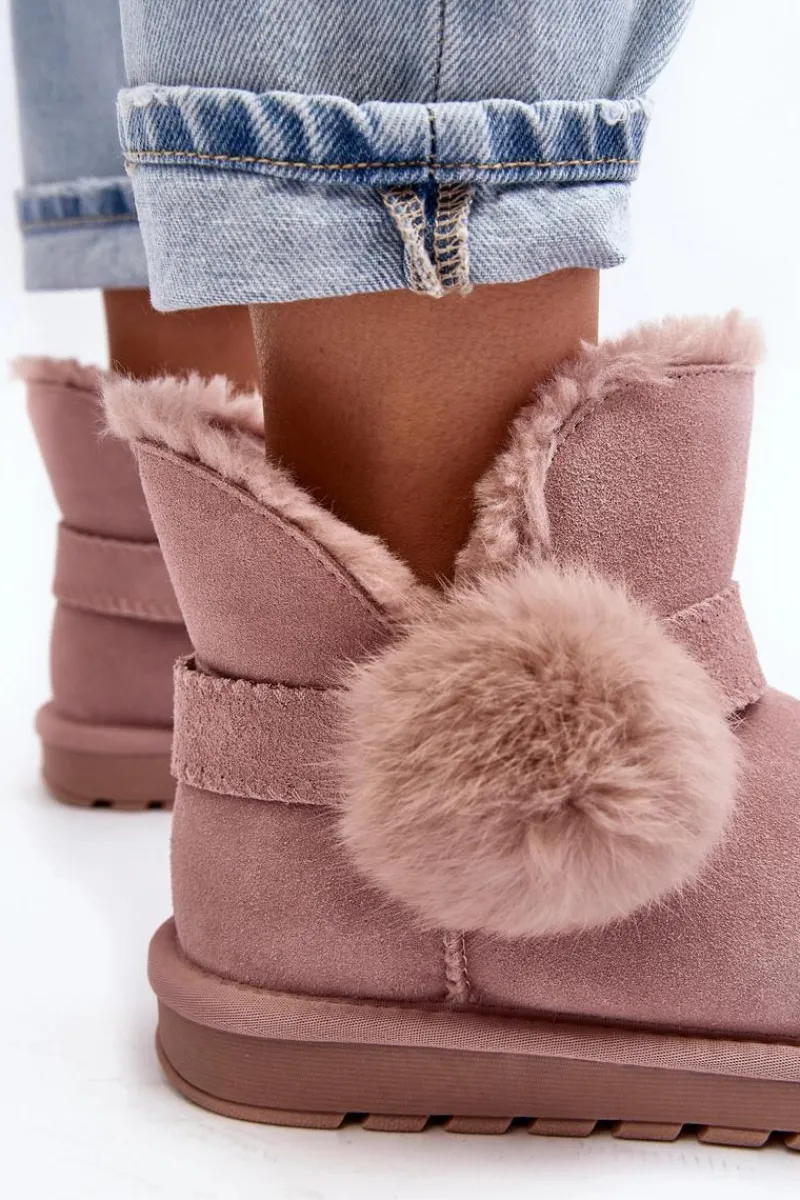 Online Zamszowe Śniegowce Damskie Z Wycięciami Różowe Eraclio Damskie Śniegowce Damskie