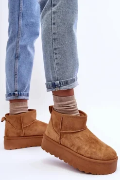 Best Boto Zamszowe Śniegowce Na Platformie Brązowe Corcoran Brązowy