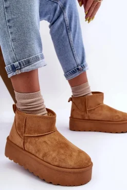 Best Boto Zamszowe Śniegowce Na Platformie Brązowe Corcoran Brązowy