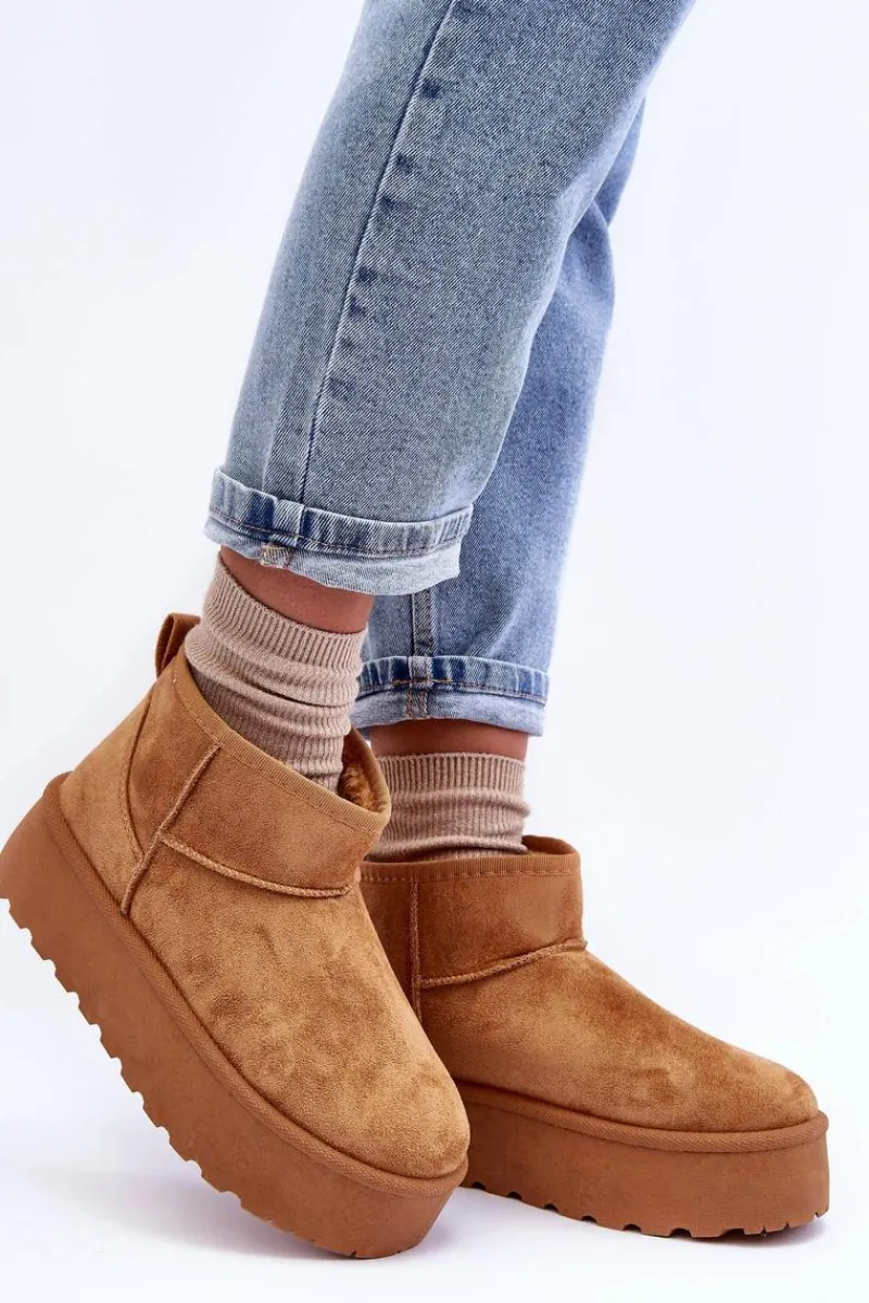 Best Boto Zamszowe Śniegowce Na Platformie Brązowe Corcoran Brązowy