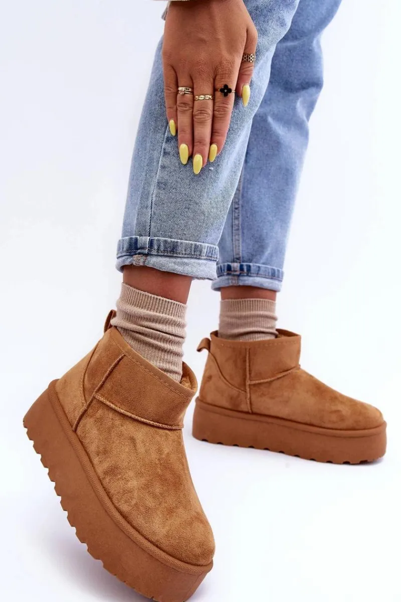 Best Boto Zamszowe Śniegowce Na Platformie Brązowe Corcoran Brązowy